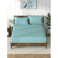 Nautica Super Soft 100% Cotton King Bedsheet And 2 Pillow Covers -3Pc Set (Bristol) Solid-Blue/Multi