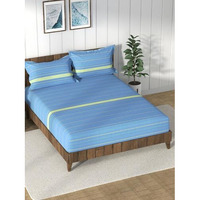 Nautica Super Soft 100% Cotton King Bedsheet And 2 Pillow Covers -3Pc Set (Bristol) Stripe-Blue/Multi