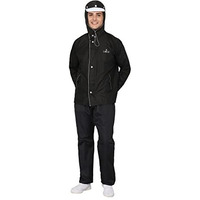 The Clownfish Nylon Viner Pro Series Reversible Waterproof Double Layer Men's Standard Length Raincoat (Black, 2Xl-Size)