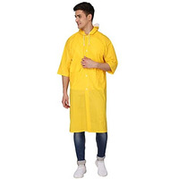 The Clownfish Raincoat For Men And Women Waterproof Pvc Material Longcoat With Adjustable Hood Agro Pro Series (Yellow, Free Size)