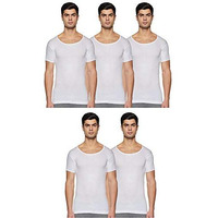 Rupa Jon Men's Modern Regular Fit Plain Vest (Rjnjnvsnrs5P02090_White_90 Cm)