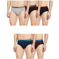 Euro Men's Cotton Brief (Pack Of 5) (Euromicrabrf_Assorted_Large) (Color & Prints May Vary)