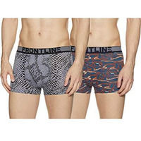 Rupa Men's Cotton Printed Trunks (Color & Print May Vary) (Pack Of 2) (Frontline Miniprinted Assorted_90 Cm)