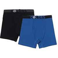 Rupa Frontline Colors Kid's Front Open Long Trunks 113 | Soft-Touch Cotton Stretch | Snug Fit | Breathable Fabric | Pack Of 2