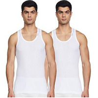 Rupa Frontline Men's Cotton Vest (Fl Xing Vest Wht_White_90)(Pack Of 2)