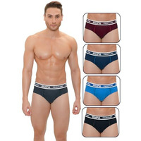 Rupa Cotton Frontline Men's Modern Regular Solid Brief Assorted-Color And Print May Vary_90 Cm
