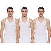 Rupa Frontline Men's Solid Vest White_L (Pack Of 3)