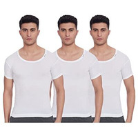 Rupa Frontline Men's Solid Vest (Size 85_White_Medium) Pack Of 3