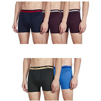 Rupa Jon Plain Trunk For Men, 100% Cotton Material, Outer Elastic, Pack Of 5 Assorted-Color And Print May Vary