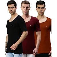 Lux Cozi Men's Pack Of 3 Multicolor Half Sleeves Cotton Vest (Size : 90Cm)