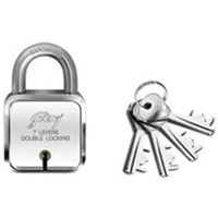 Godrej Locks I Square 6 Levers 60Mm I 3 Keys I Padlock For Main Door I Gate Lock I Lock For Tool Box, Shutters, Shops & Offices I Corrosion Resistant Shackle I Silver Finish