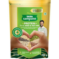 Tata Sampann Protein 7-In-1 Seed & Nut Mix | Power Packed & Crunchy Snack | Trail Mix | Rich In Protein & Dietary Fibre | Rich In Magnesium & Phosphorus | 200G | Roasted Pumpkin, Watermelon, Sunflower, Flax, Chia, Sesame Seeds & Soya Nuts