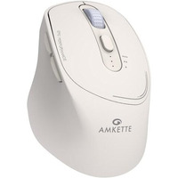 Amkette Hush Pro Epic Rechargeable Wireless Mouse/Bluetooth Mouse | 3 Device Connectivity With Bluetooth And Usb 2.4 Ghz | 2400 Dpi | Silent Switches | Ergonomic Design | Type C Charging | White