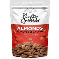 Nutty Gritties Premium California Roasted And Lightly Salted Almonds 200G, Lightly Salted, Dry Roasted, Non Fried, Zero Oil, Crunchy Healthy Snack