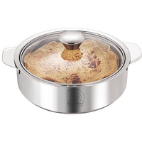 Nanonine Chapati Pot Double Wall Insulated Stainless Steel Serve Fresh Roti Casserole With Glass Lid, 1250 Ml, 1 Pc,