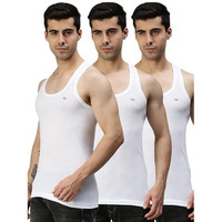 Lux Cozi Men's Cotton Vest (Pack Of 3) (8904209871077_Cozi_Wh_Rn_90_White)
