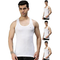 Lux Cozi Men's Cotton Vest (Pack Of 4) (8904209871145_Cozi_Wh_Rn_95_White)