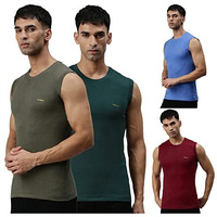 Lux Cozi Men's Cotton Vest (Pack Of 4) (8904209872647_Cozi_Vlr_Mega_Col_95_Assorted) (Color & Prints May Vary)