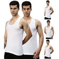 Lux Cozi Men's Cotton Vest (Pack Of 5) (8904209874252_Cozi_Glo_Wh_90_White)