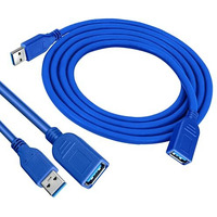 Storite 1.5M Usb 3.0 Male To Female Extension Cable High Speed 5Gbps Extension Cable Data Transfer For Keyboard, Mouse, Flash Drive, Hard Drive, Printer And More - Blue