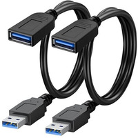 Storite 2 Pack Usb 3.0 Extension Cable Extender Superspeed 5Gbps Usb 3.0 Type A Male To Usb A Female Extension Cord For Printer, Tv, Hard Drive, Keyboard 30Cm - 2 Pack