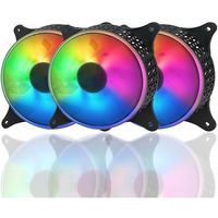 Riatech 3 Pack Rgb Led Series 120Mm Case Fan For Pc, 1500 Rpm, Pwm Connector Unique Ultra Quiet Long Life Gaming Cpu Cooler Fan - 4Pin Molex Connector