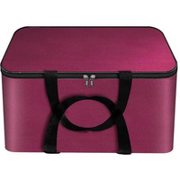 Storite Nylon Wardrobe Bag Underbed Moisture Proof Cloth Storage Organizer, Storage Box For Clothes Saree Bags With Zippered Closure & Handle (37X35X23 Cm) Square (Non-Woven Magenta, 1-Pack)