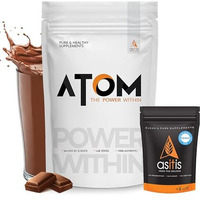 Atom Whey Protein Double Rich Chocolate 1Kg+ As-It-Is Creatine 100G (Combo Pack)