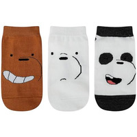 Balenzia We Bare Bear Low Cut Socks Made With 100% Combed Cotton & Spandex Socks For Women (Combo Pack Of 3)