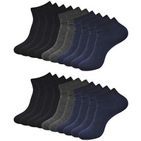Balenzia Men's Cotton Calf Socks (Pack Of 10) (Bl-A-03-Pack 10_Navy-Dark Grey-Black_Fs)