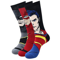 Justice League Men's Character Socks - Superman, Batman, Flash - Special Edition-Pack Of 3