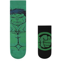 Balenzia X Marvel Character Cotton And Spandex Crew & Lowcut Socks For Men- The Incredible Hulk (Pack Of 2)(Free Size) Green & Black