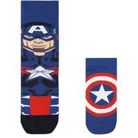 Balenzia X Marvel Character Crew & Lowcut/Ankle Length Sock For Men- The Unstoppable Captain America (Pack Of 2 Pairs)(Free Size) Blue