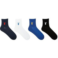Balenzia Men's Playboy High Ankle Socks | 4-Pack | Sports Socks | Free Size | Official Playboy Merchandise