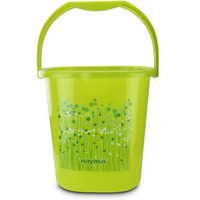 Nayasa Funk Plastic Bucket | 18 Litre | Bathroom Set | Bath Set For Bathroom | Strong And Durable | Sturdy And Easy Grip Handle | Green
