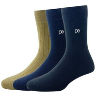 Peter England Mens Cotton Full Length Socks (Pack Of 3) Navy, Beige, Black