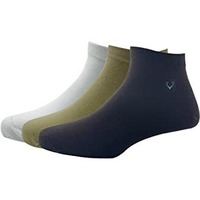Allen Solly Men's Cotton Ankle Length Socks (Pack Of 3) - Beige, Brown, White