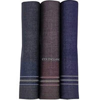 Peter England Men's Cotton Dark Casual Style Handkerchief (Pack Of 3), Multicolor