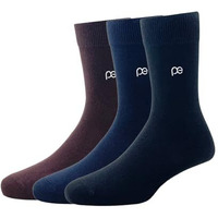 Peter England Men's Cotton Full Length Socks (Multicolour, Free Size) - Pack Of 3