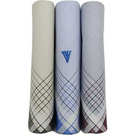 Van Heusen Men's Cotton Pastel Casual Style Handkerchief (Pack Of 3) Blue, Grey, Beige