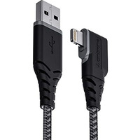 Ambrane Usb To Lightning 12W Fast Charging, L Shape For Easy Holding, 480 Mbps Data Sync Cable For Iphone, Ipad, Macbook, Imac, Airpods - 1.25M (Abll-125 Black)