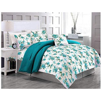Casa Copenhagen Ecstatic Magical Art 100% Eygptian Cotton, 280Tc, King Size Double Bedsheet (108 Inch X 108 Inch) With Two Pillow Cover (18 Inch X 27 Inch)- Carnation Blue