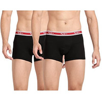Pepe Jeans Innerwear Men Classic Trunks, Black, 85 Cm (Pack Of 2)