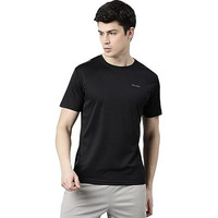 Pepe Jeans Polyester Men's Solid Regular Fit T-Shirt (Ppts01_Black, Medium
