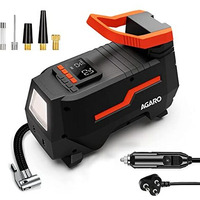 Agaro Ti2157 Digital Portable Tyre Inflator/Pressure Gauge, 12V Dc/230V Ac For Home And Car, Up To 150 Psi, Led Light, Digital Display, For Bike, Bicycles And Other Inflatables (Black).