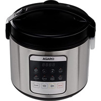 Agaro Royal Electric Rice Cooker, 5 Litre Ceramic Coated Inner Bowl, Steam Basket, 6 Preset Cooking Function With Advanced Fuzzy Logic, Keep Warm Function, 1.5Kgs (Approx. 10 Cups) Raw Rice, Silver