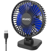 Agaro Breeze Usb Desktop Fan, 4 Inch Quiet Desktop Fan, Usb Plug In, 3 Speeds,Powerful Airflow, 40Tilting, Ultra Quiet, Personal Mini Fan For Home Office Bedroom,Study, Black