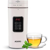 Agaro Delite Portable Electric Kettle, 500 Ml, Fast Boiling, Adjustable Temperature, Keep Warm, Dechlorination, Porridge, Double Layered Body, Travel Electric Kettle, Hot Water, White