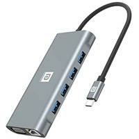 Portronics Mport 11C Usb C Hub (11-In-1), Multiport Adapter With 4K Hdmi, Ethernet, 100 W Pd Charging, Vga, 4 X Usb 3.0, Sd/Microsd Card Reader For Pc, Laptops, Macbook (Grey)