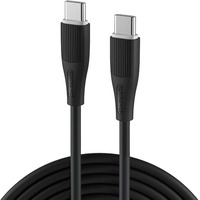 Portronics Silklink 60W Pd Type-C To Type C Fast Charging Cable For Type C Smartphone And Devices,Premium Silicon Cable, 1M(Black)